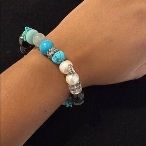 Stephen Dweck Turquoise Mixed-Bead Stretch Bracelet - Women Jewelry